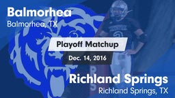 Matchup: Balmorhea High Schoo vs. Richland Springs  2016