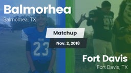 Matchup: Balmorhea High Schoo vs. Fort Davis  2018