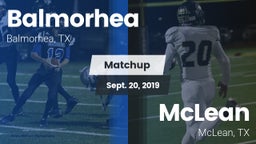 Matchup: Balmorhea High Schoo vs. McLean  2019
