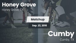 Matchup: Honey Grove High vs. Cumby  2016