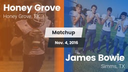 Matchup: Honey Grove High vs. James Bowie  2016