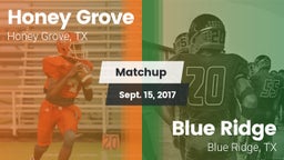 Matchup: Honey Grove High vs. Blue Ridge  2017