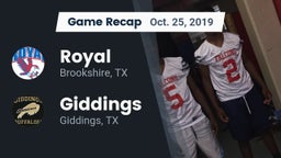 Recap: Royal  vs. Giddings  2019