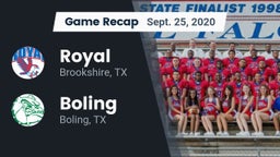 Recap: Royal  vs. Boling  2020