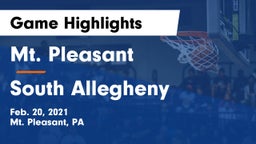 Mt. Pleasant  vs South Allegheny  Game Highlights - Feb. 20, 2021