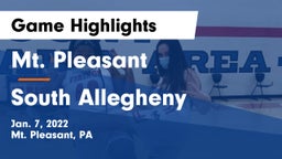 Mt. Pleasant  vs South Allegheny  Game Highlights - Jan. 7, 2022