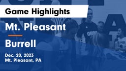 Mt. Pleasant  vs Burrell  Game Highlights - Dec. 20, 2023