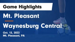 Mt. Pleasant  vs Waynesburg Central  Game Highlights - Oct. 13, 2022