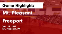 Mt. Pleasant  vs Freeport  Game Highlights - Jan. 29, 2019