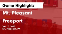 Mt. Pleasant  vs Freeport  Game Highlights - Jan. 7, 2020