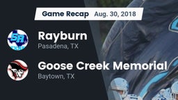 Recap: Rayburn  vs. Goose Creek Memorial  2018