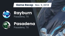 Recap: Rayburn  vs. Pasadena  2018