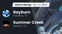 Recap: Rayburn  vs. Summer Creek  2019