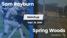 Matchup: Rayburn  vs. Spring Woods  2020