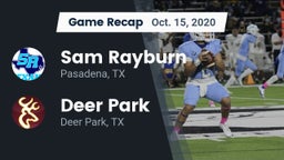 Recap: Sam Rayburn  vs. Deer Park  2020
