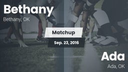 Matchup: Bethany  vs. Ada  2016