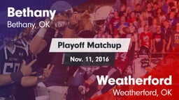 Matchup: Bethany  vs. Weatherford  2016