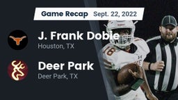 Recap: J. Frank Dobie  vs. Deer Park  2022