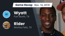 Recap: Wyatt  vs. Rider  2018