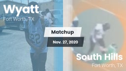 Matchup: Wyatt  vs. South Hills  2020