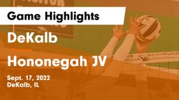 DeKalb  vs Hononegah  JV Game Highlights - Sept. 17, 2022