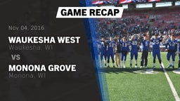Recap: Waukesha West  vs. Monona Grove  2016