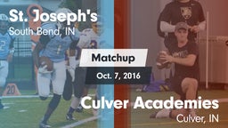 Matchup: St. Joseph's High vs. Culver Academies 2016