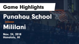 Punahou School vs Mililani  Game Highlights - Nov. 24, 2018