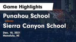 Punahou School vs Sierra Canyon School Game Highlights - Dec. 18, 2021