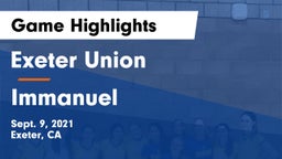 Exeter Union  vs Immanuel Game Highlights - Sept. 9, 2021