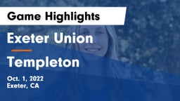 Exeter Union  vs Templeton  Game Highlights - Oct. 1, 2022