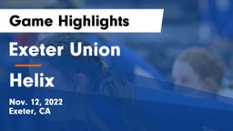 Exeter Union  vs Helix  Game Highlights - Nov. 12, 2022