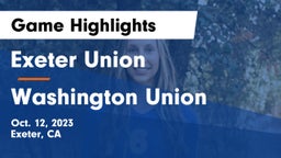 Exeter Union  vs Washington Union  Game Highlights - Oct. 12, 2023
