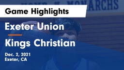 Exeter Union  vs Kings Christian  Game Highlights - Dec. 2, 2021
