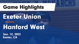 Exeter Union  vs Hanford West  Game Highlights - Jan. 12, 2022