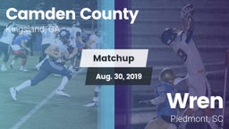 Matchup: Camden County High vs. Wren  2019