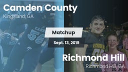Matchup: Camden County High vs. Richmond Hill  2019