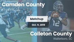 Matchup: Camden County High vs. Colleton County  2019