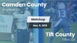 Matchup: Camden County High vs. Tift County  2019