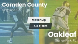 Matchup: Camden County High vs. Oakleaf  2020