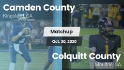 Matchup: Camden County High vs. Colquitt County  2020