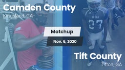 Matchup: Camden County High vs. Tift County  2020