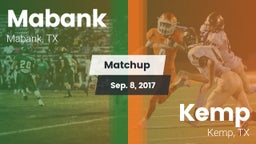 Matchup: Mabank  vs. Kemp  2017