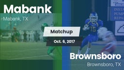 Matchup: Mabank  vs. Brownsboro  2017