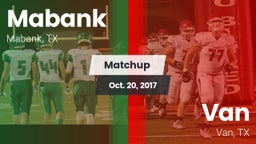 Matchup: Mabank  vs. Van  2017