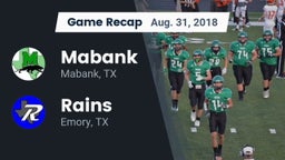 Recap: Mabank  vs. Rains  2018