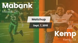 Matchup: Mabank  vs. Kemp  2018