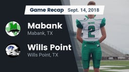 Recap: Mabank  vs. Wills Point  2018