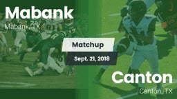 Matchup: Mabank  vs. Canton  2018