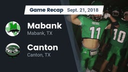 Recap: Mabank  vs. Canton  2018